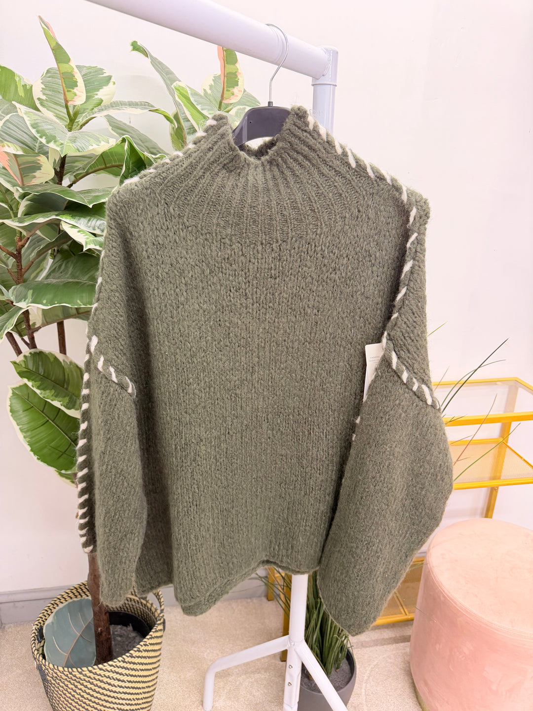 The MAURA contrast stitch thick knit jumper - 4 colours