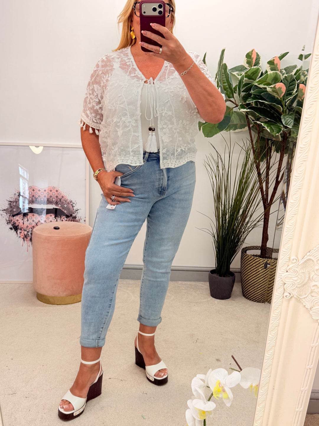 Ladies Blue Denim Mom Fit Jeans - size 6 to 14