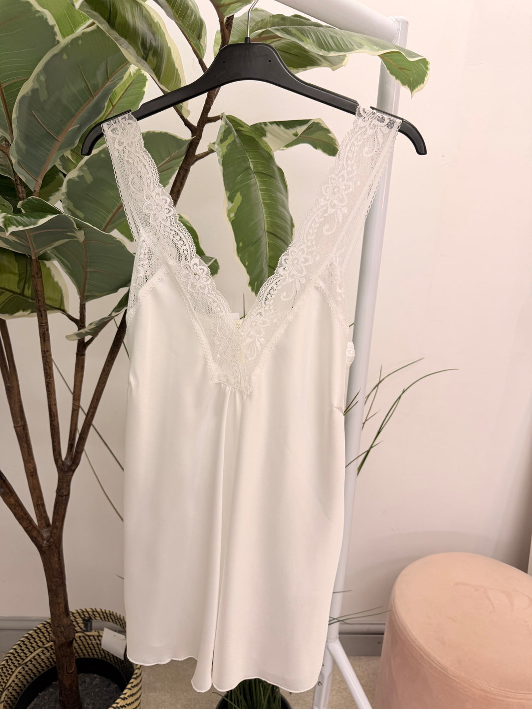 Ladies Fashion Satin Lace Edge Cami Top - Lemon, White, Black, Blue & Brown