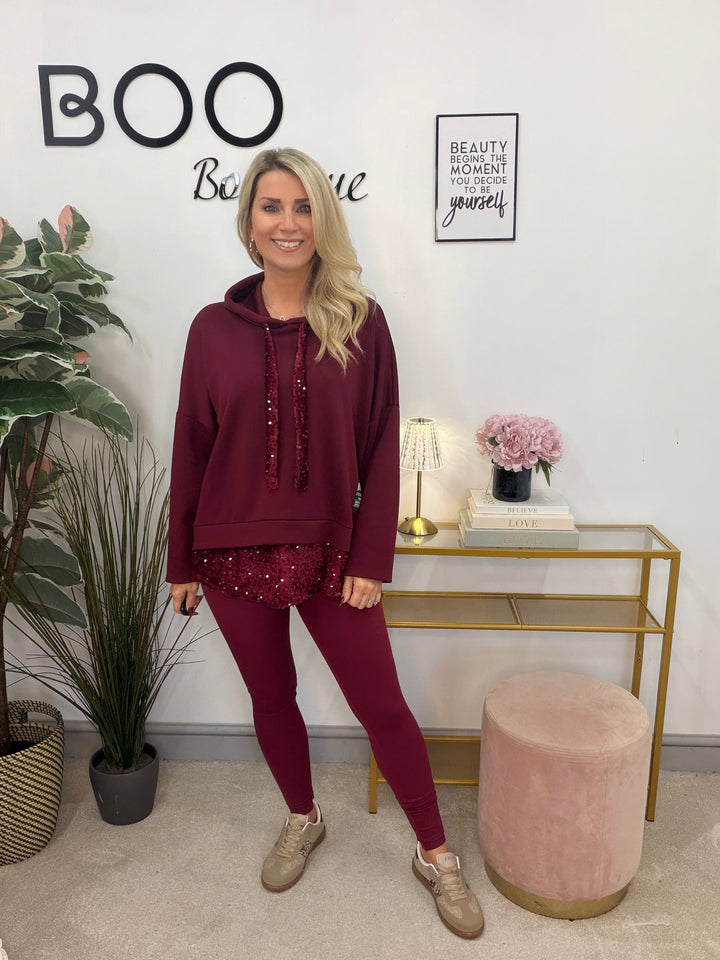 The PAULA scuba sequin hoodie top - 3 colours