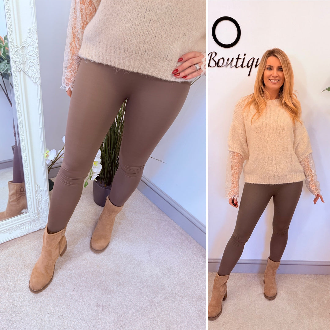 The SALVIA chocolate brown energy leggings