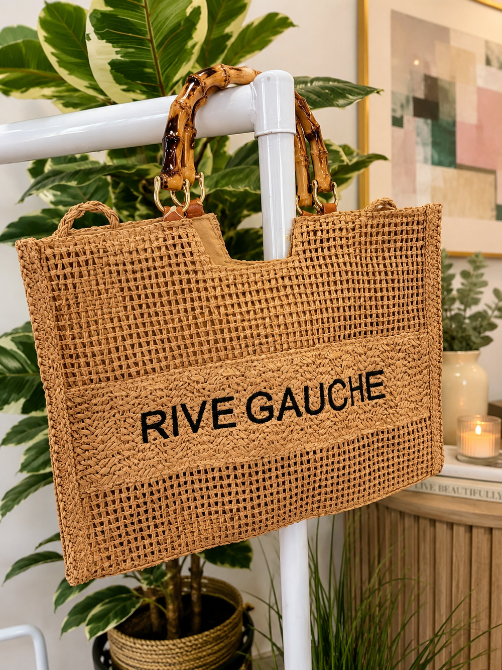 Ladies Woven Large Tote Beach Bag