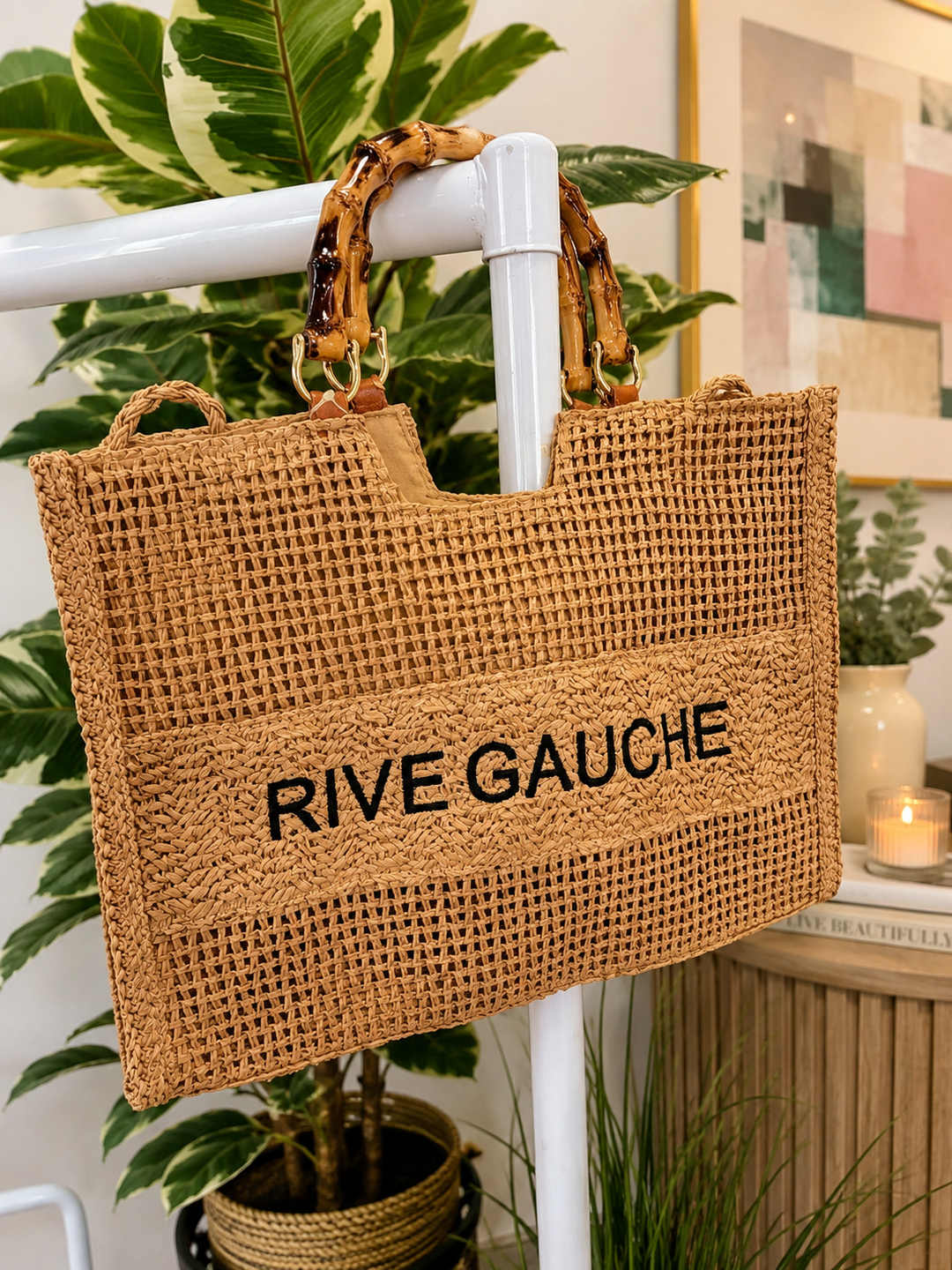 Ladies Woven Large Tote Beach Bag