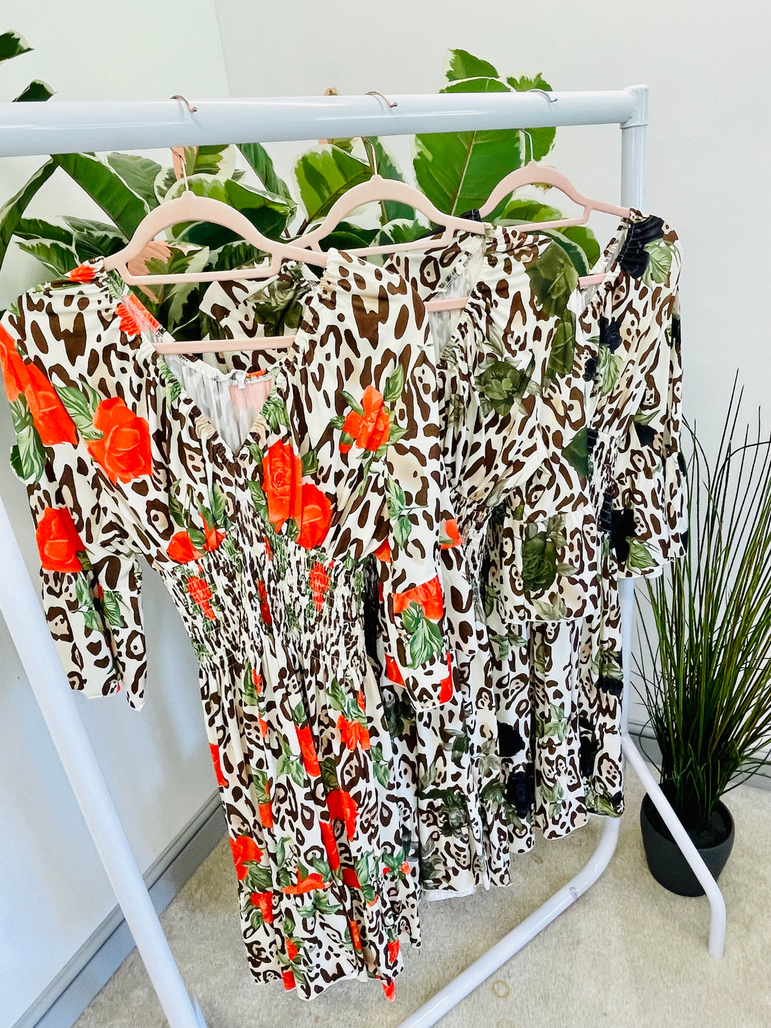 LADIES LEOPARD PRINT SUMMER MIDI DRESS