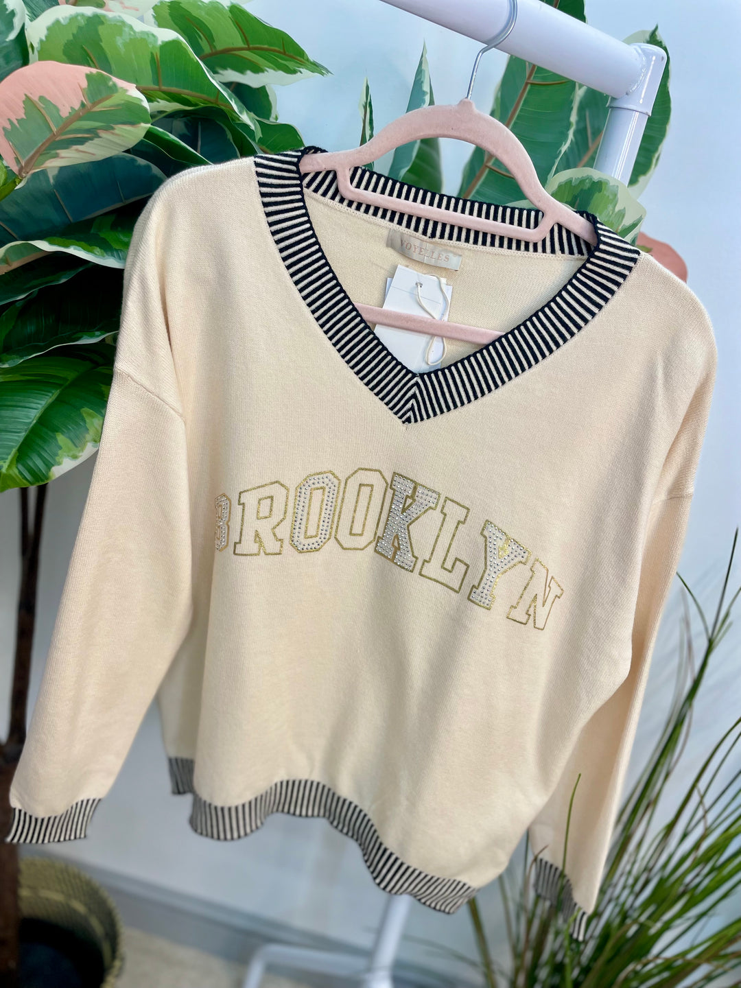 LADIES DIAMANTE SOFT KNIT JUMPER - BURGUNDY, BROWN, BLACK & BEIGE