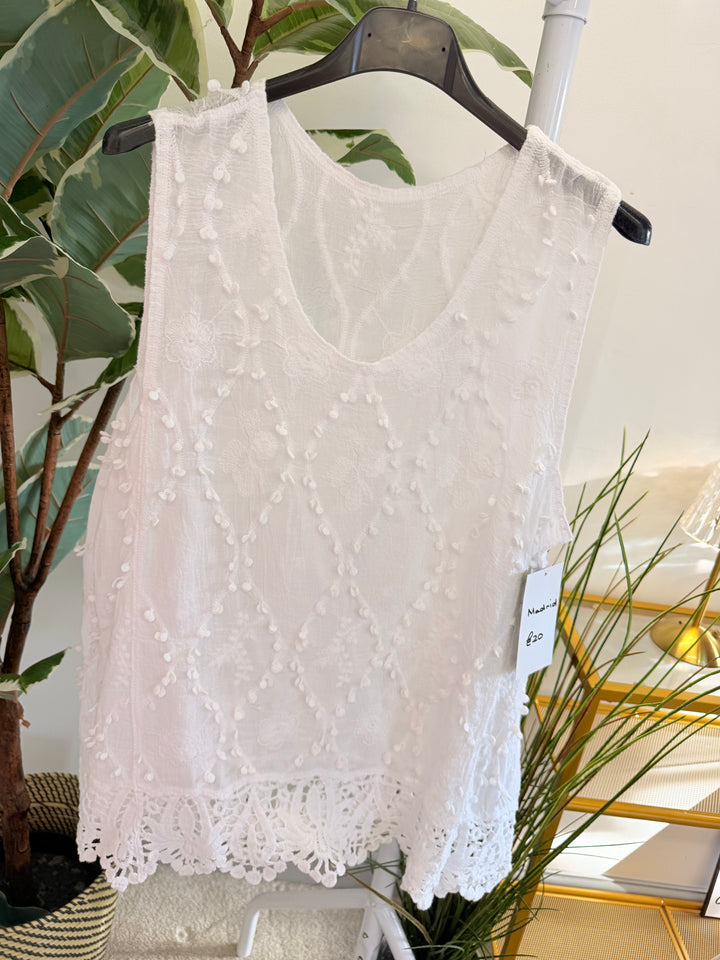Ladies Crochet Summer Top - Lemon, White, Turquoise, Pink & Fuschia