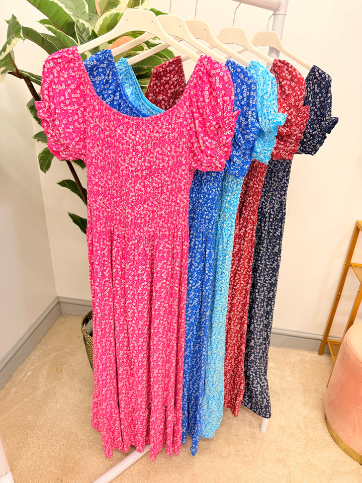 Ladies Fashion Summer Maxi Dress - Wine, Turquoise, Navy, Pink, Blue