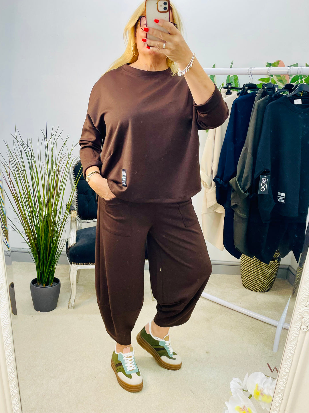 LADIES SCUBA TROUSER CO ORD - NAVY, BLACK, KHAKI, BROWN & BEIGE