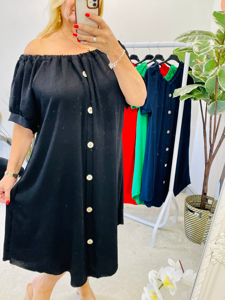 LADIES LOOSE FIT BARDOT SUMMER MIDI DRESS 