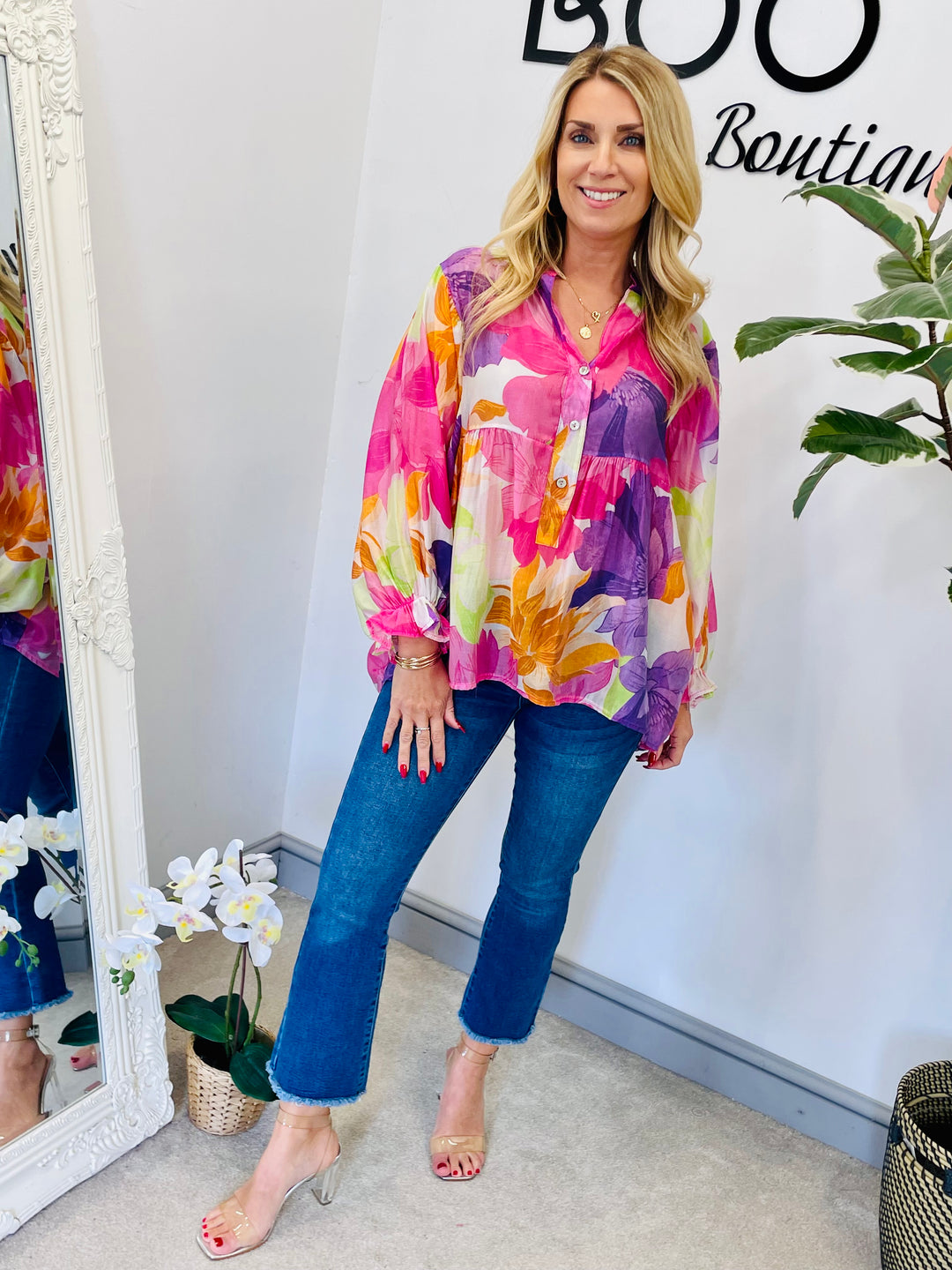 LADIES PASTEL LOOSE FIT SUMMER BLUE - BLUE, PINK, ORANGE