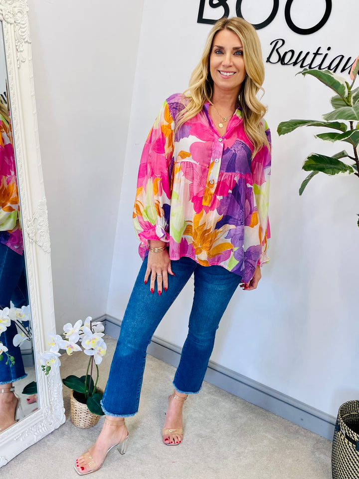 LADIES PASTEL LOOSE FIT SUMMER BLUE - BLUE, PINK, ORANGE