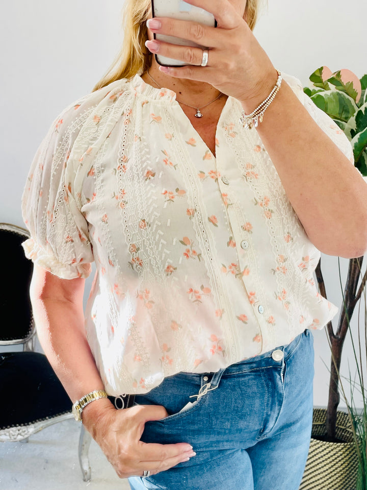 LADIES WOMENS PRETTY FEMININE DAISY PRINT BLOUSE TOP
