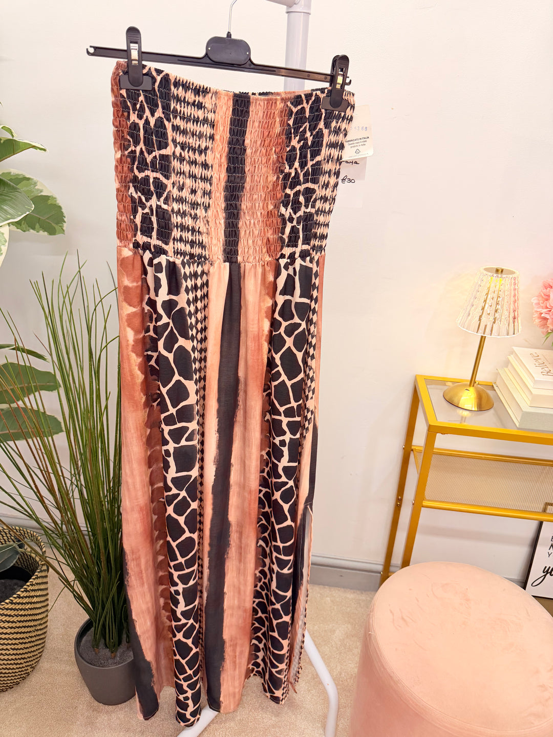 Ladies Summer Animal Print Bandeau Maxi Dress - Pink, Lilac, Blue & Black