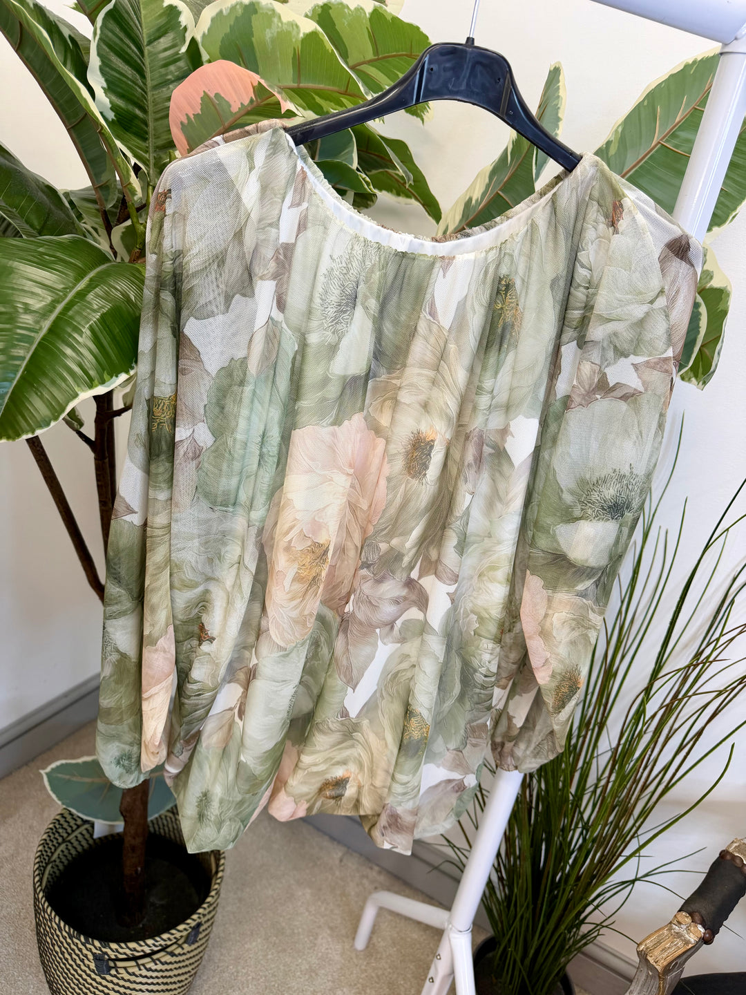 LADIES STRETCH NET BLOUSON TOP - NAVY, KHAKI, YELLOW & NAVY