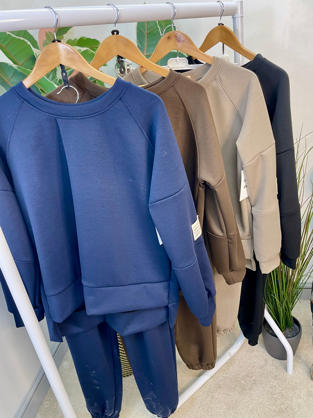 LADIES SCUBA JOGGER TROUSER CO ORD SET - BLACK, NAVY, MOCHA, BROWN