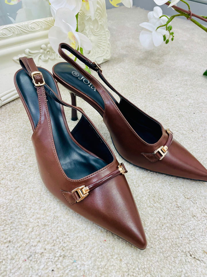 BLACK STILETTO HEEL SHOES ( 1019 )