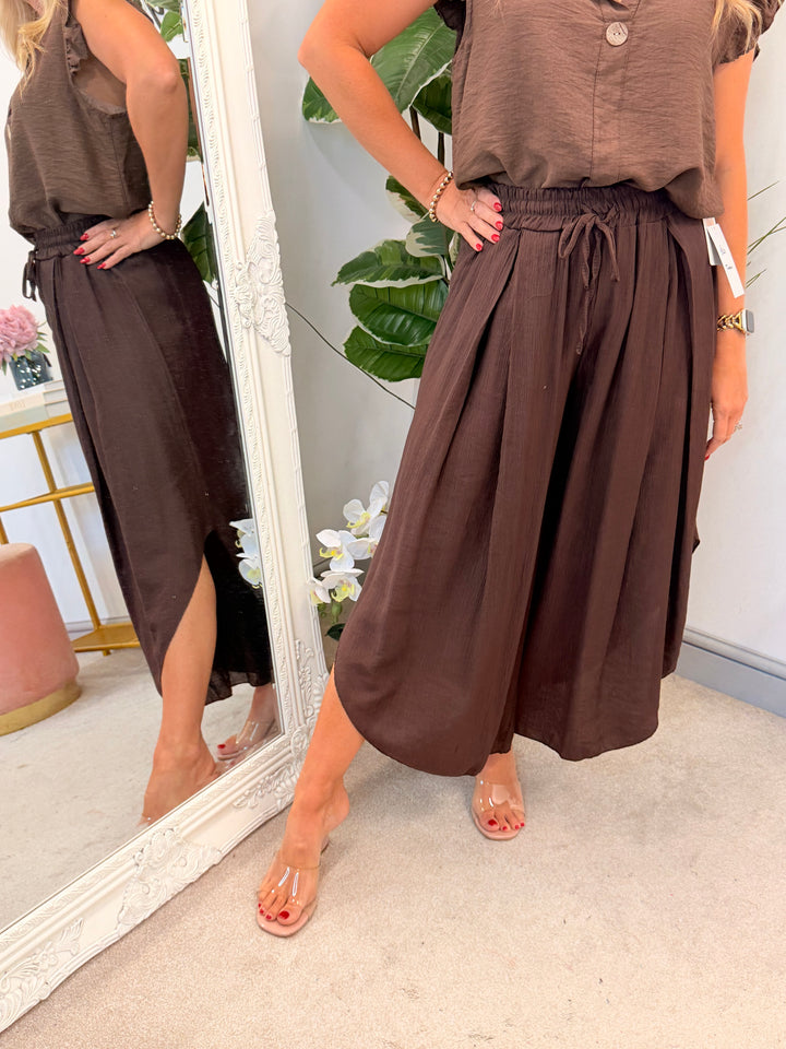 Ladies Loose Fit Harem Trousers - Black, Khaki, White, Brown, Navy & Mocha