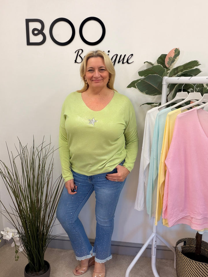 LADIES FASHION FINE KNIT TOP - WHITE, YELLOW, MINT, PINK, LIME