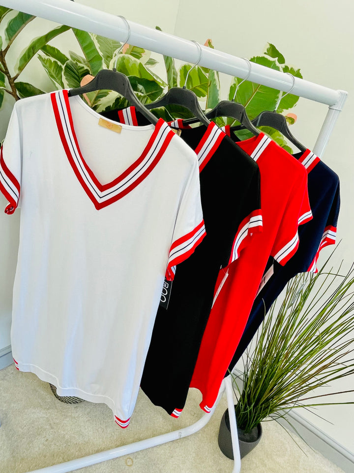 LADIES SPORTS LUXE SHIFT SUMMER DAY DRESS - NAVY, RED, WHITE BLACK