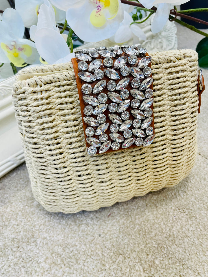 WOVEN DIAMANTÉ BAG - 2 colours