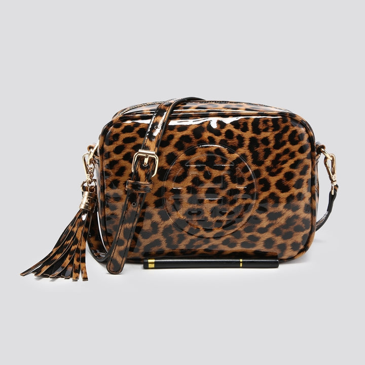 The YAZ leopard print camera bag