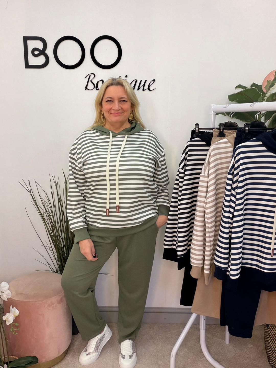 Ladies Fashion Straight Leg co ord set - khaki, navy, black & beige