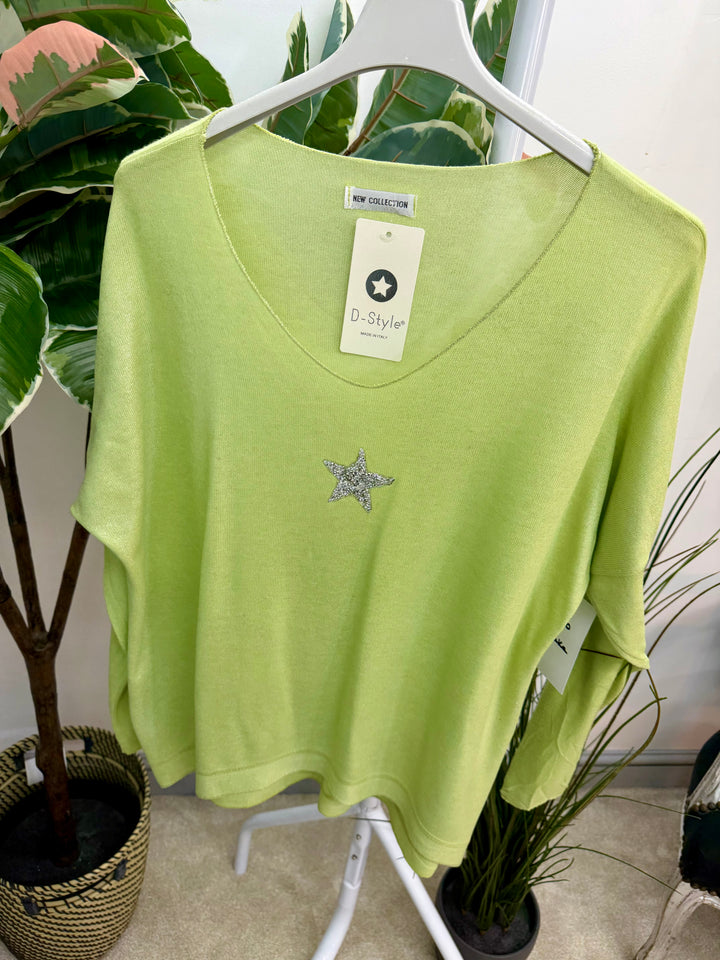 LADIES FASHION FINE KNIT TOP - WHITE, YELLOW, MINT, PINK, LIME