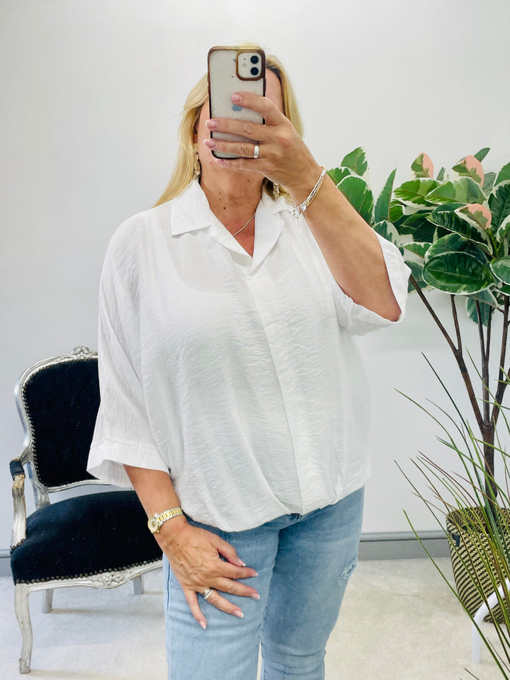 LADIES WOMENS SUMMER TOP BLOUSE - WHITE, BLACK, KHAKI, BLUE, PINK & NAVY