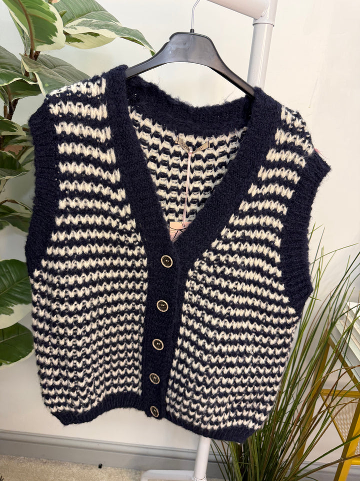 The LAURA herringbone knit waistcoat - 5 colours