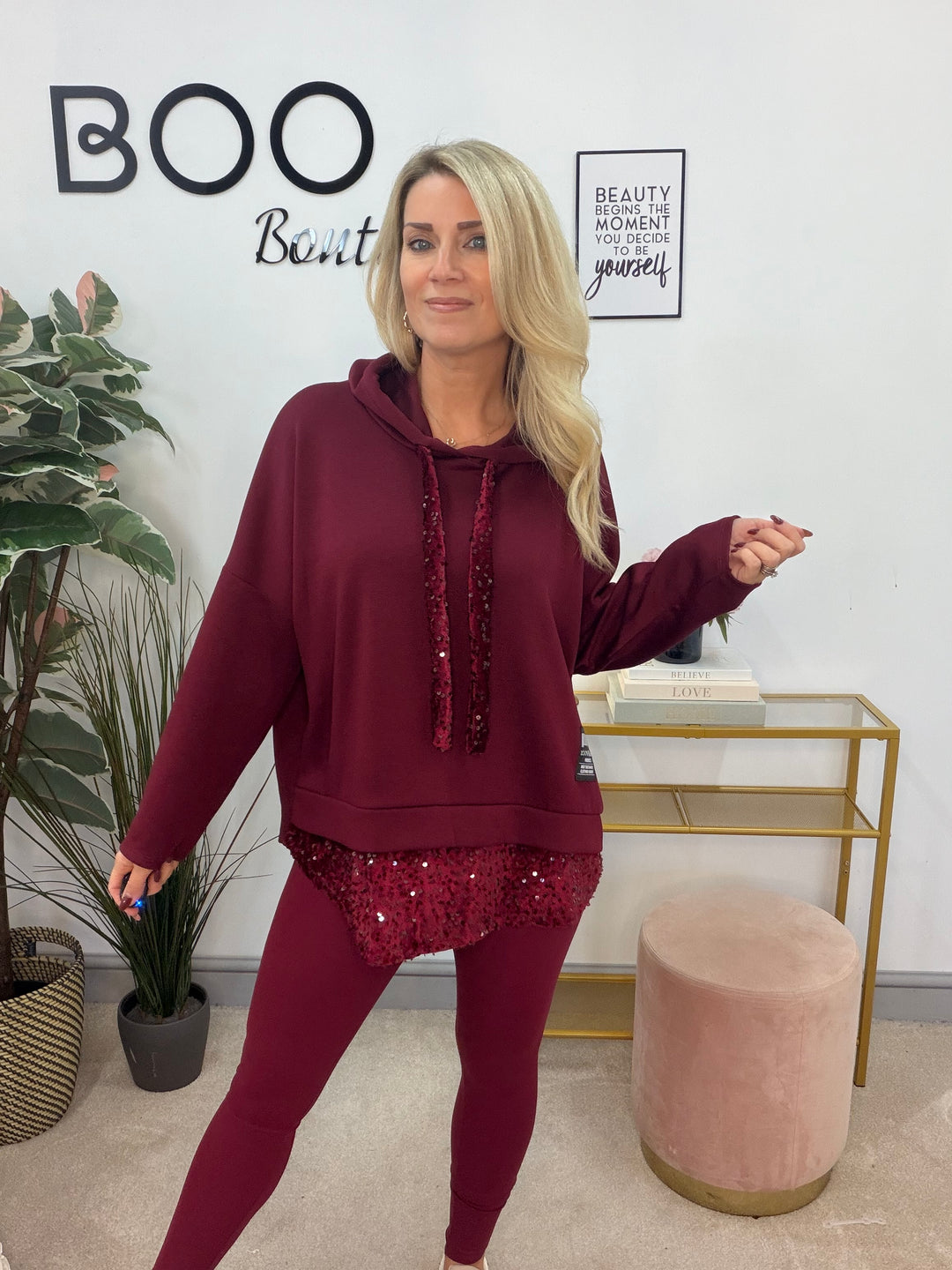 The PAULA scuba sequin hoodie top - 3 colours