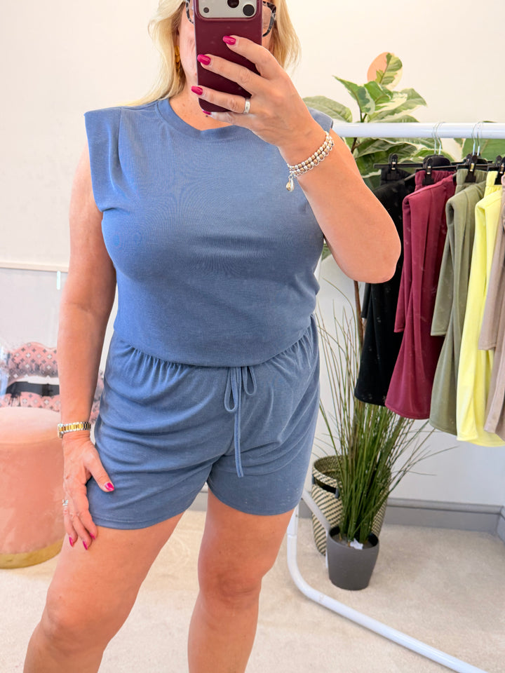 Ladies Non Crease Summer Shorts Co Ord Set - Black, Denim, Lemon, Wine, Khaki & Mocha