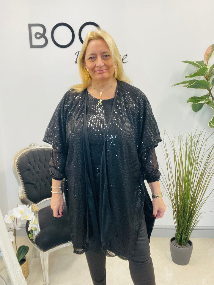 The WANDA sequin kimono jacket