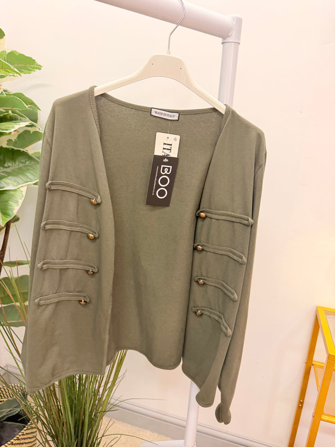 Ladies Fashion Military Jacket - Khaki, Black & Brown