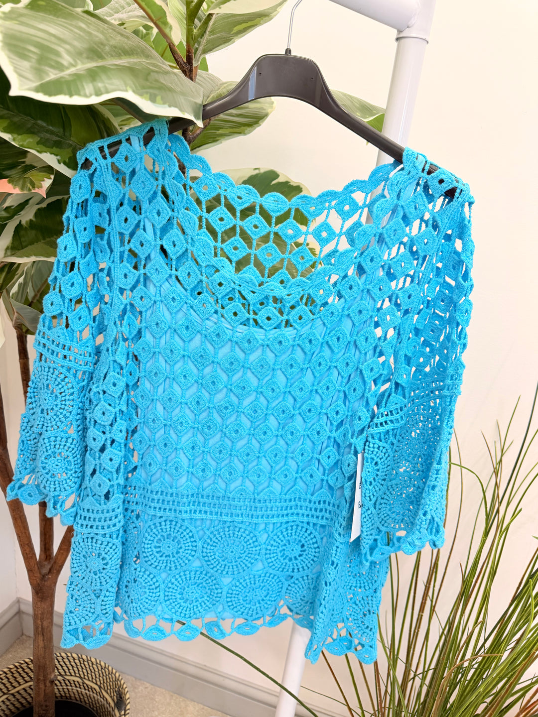 Ladies Crochet Summer Top - Pink, White, Turquoise, Blue, Lemon & Orange