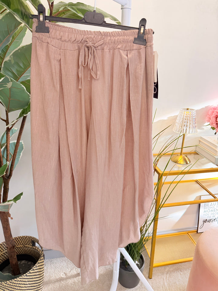 Ladies Loose Fit Harem Trousers - Black, Khaki, White, Brown, Navy & Mocha