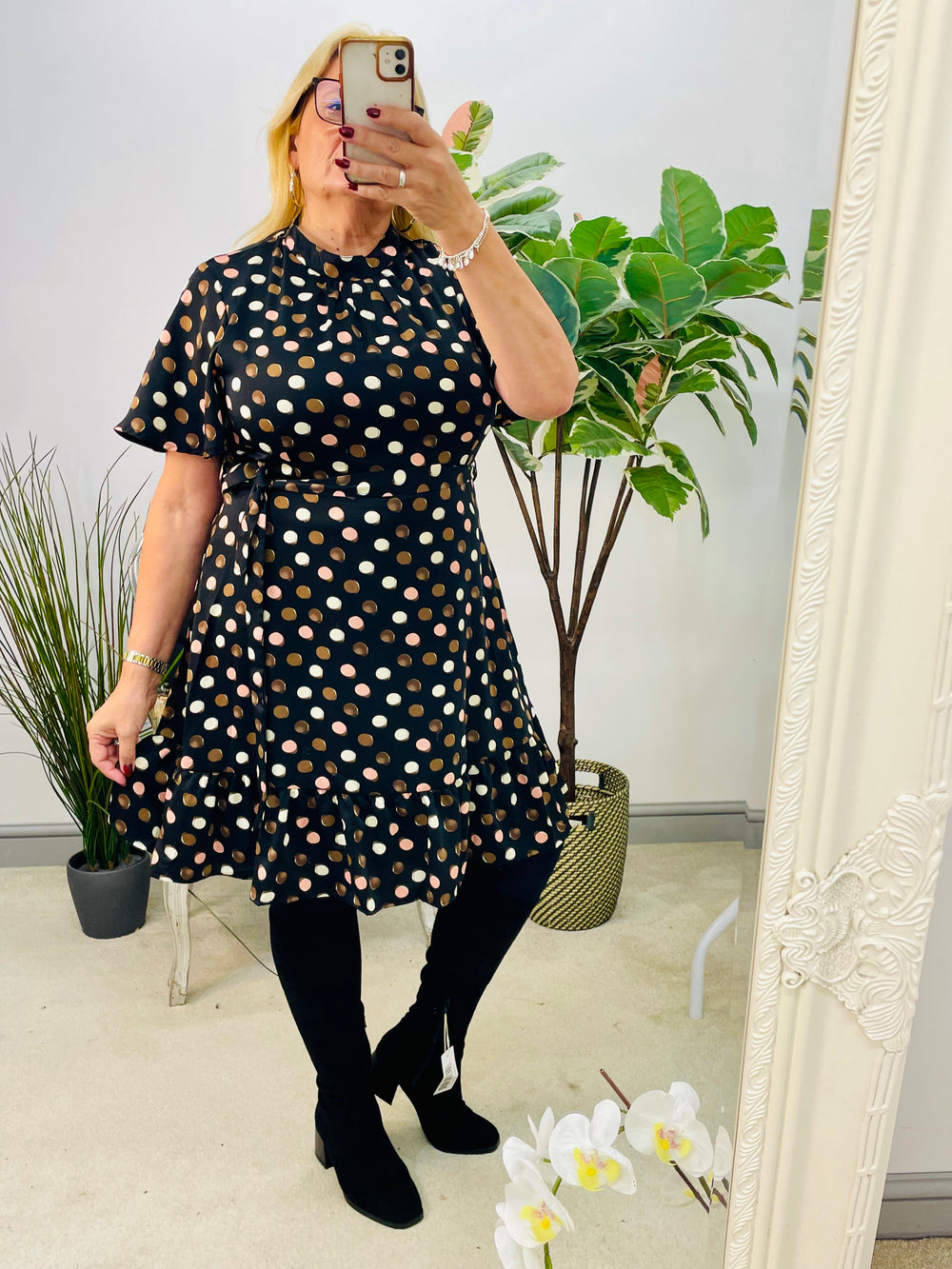 LADIES POLKA DOT MINI DRESS