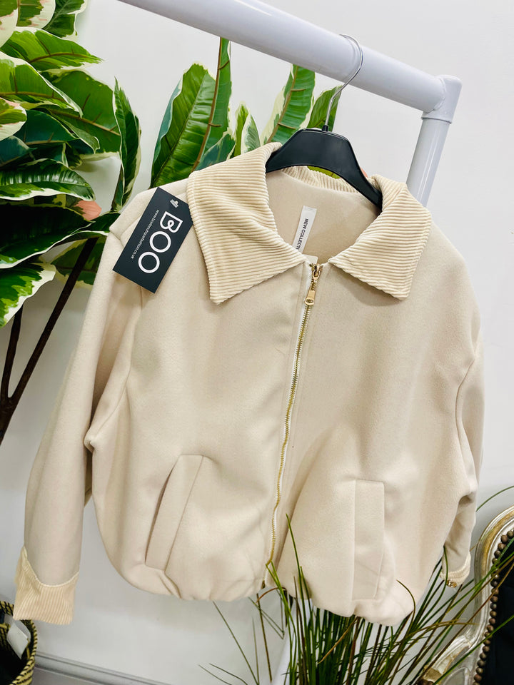 LADIES FELT BOLERO CROPPED JACKEET - BLACK, BEIGE & BROWN