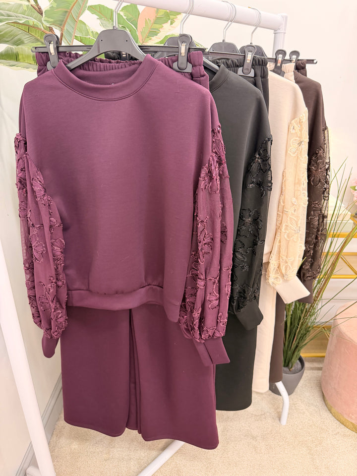 The JET scuba wide leg trouser Co ord set - 4 colours