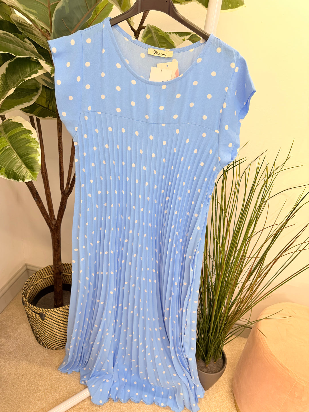 Ladies Polka Dot Summer Maxi Dress - Black, Navy, Pink, Fuschia, Blue