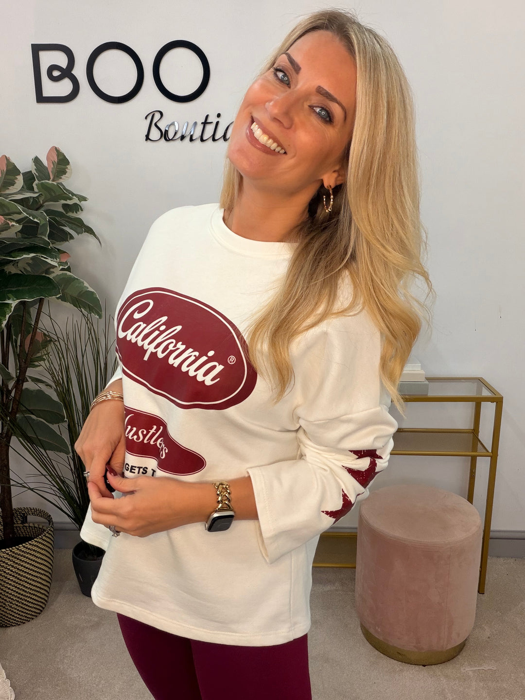 The TESSA cotton sweatshirt ‘California’ logo top - 3 colours