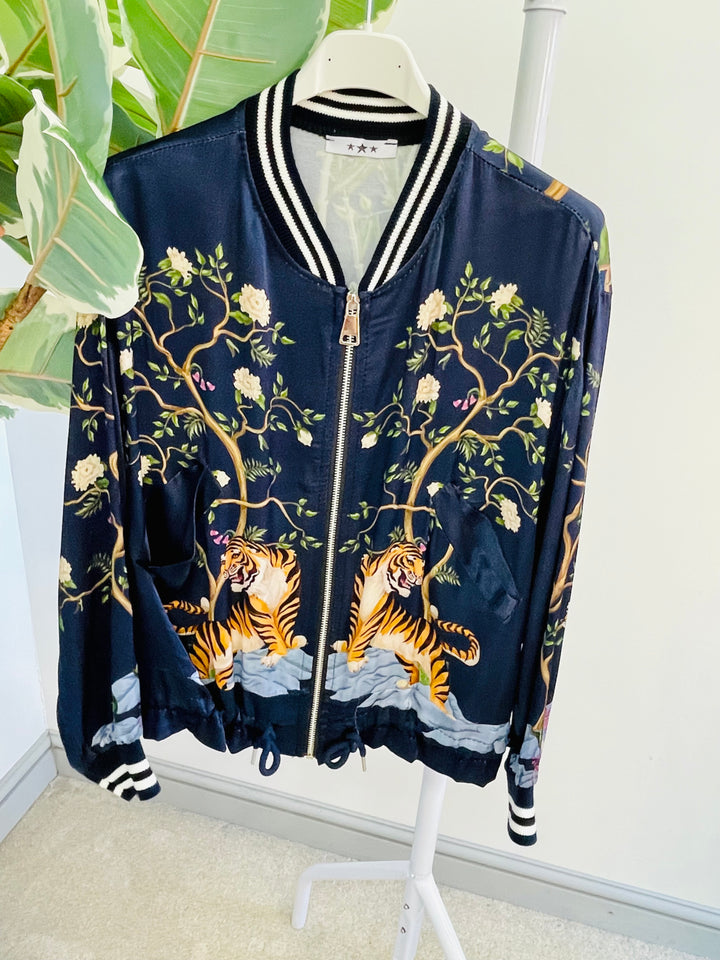 LADIES SATIN SUMMER BOMBER JACKET - BLACK, NAVY, BEIGE