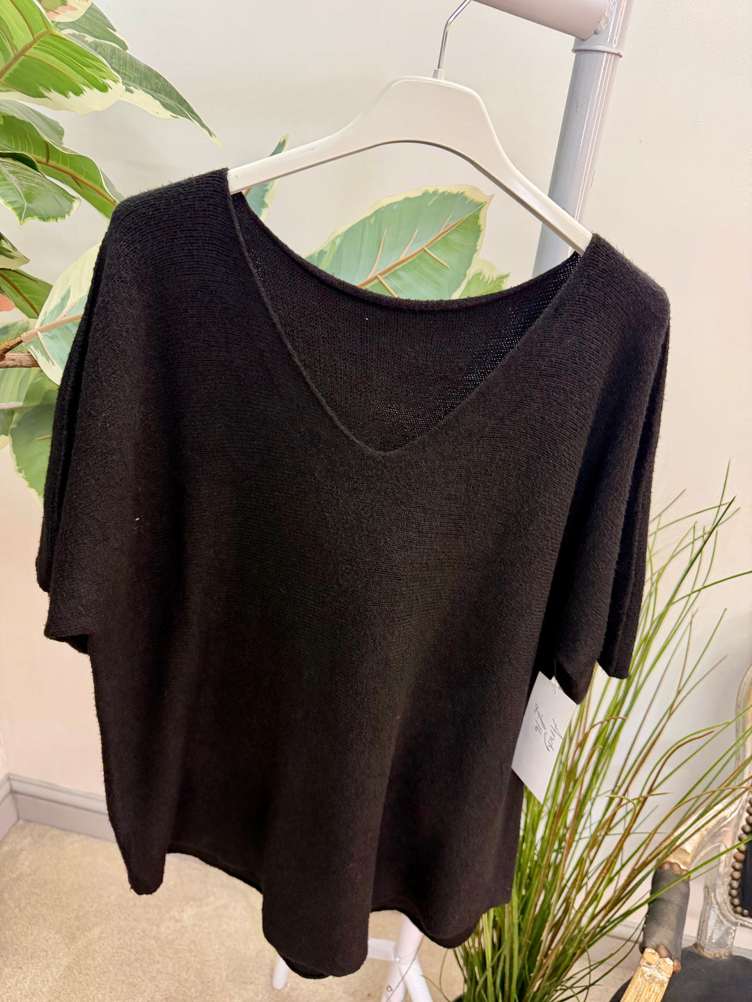 Ladies Short Sleeve Jumper - pink, white, mint, beige, black, coral, lemon