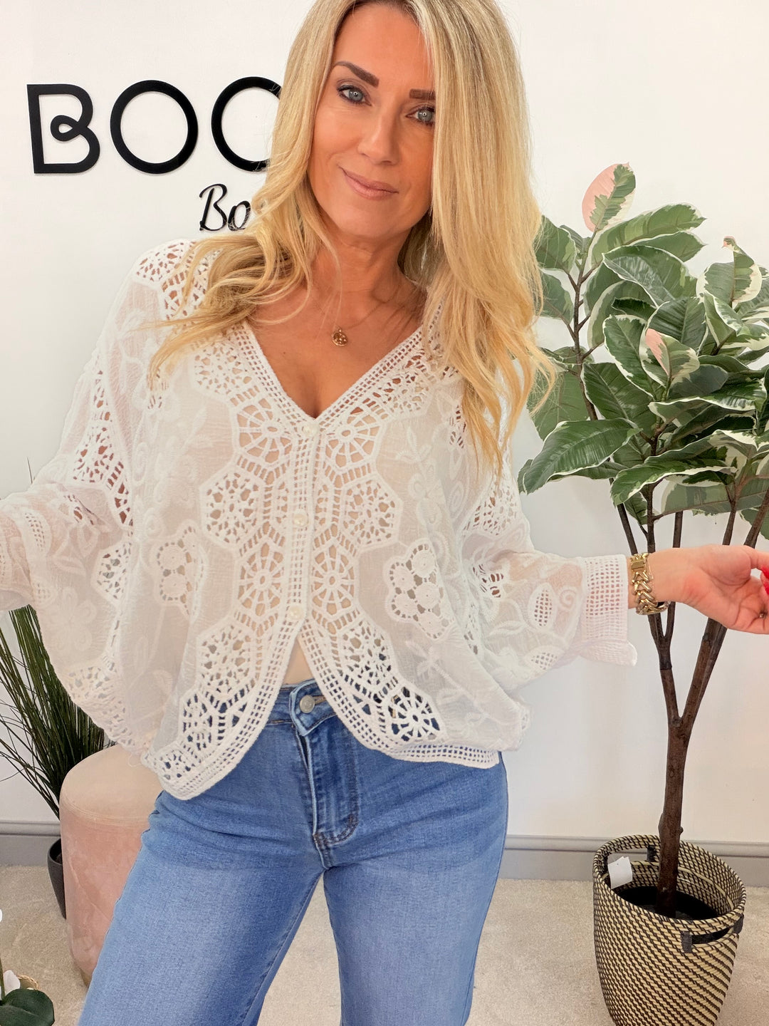 Ladies Fashion Crochet Bolero Top - white, beige, pink, lemon & turquoise