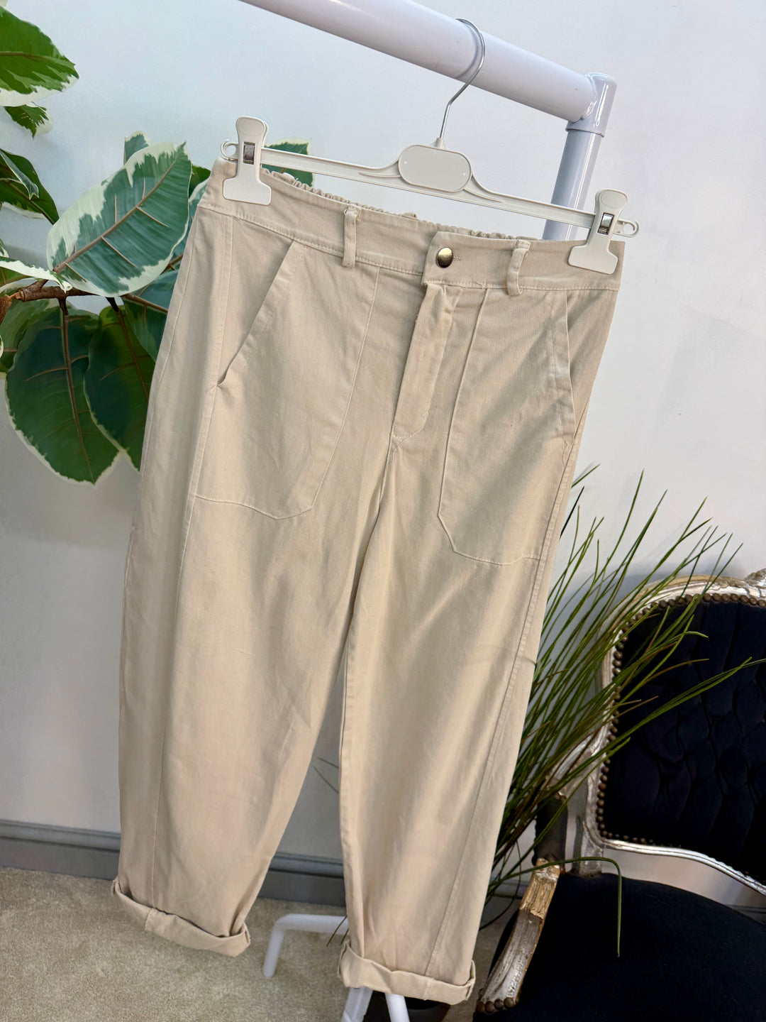 Ladies Fashion Balloon Leg Magic Trousers - pink, black, white & beige