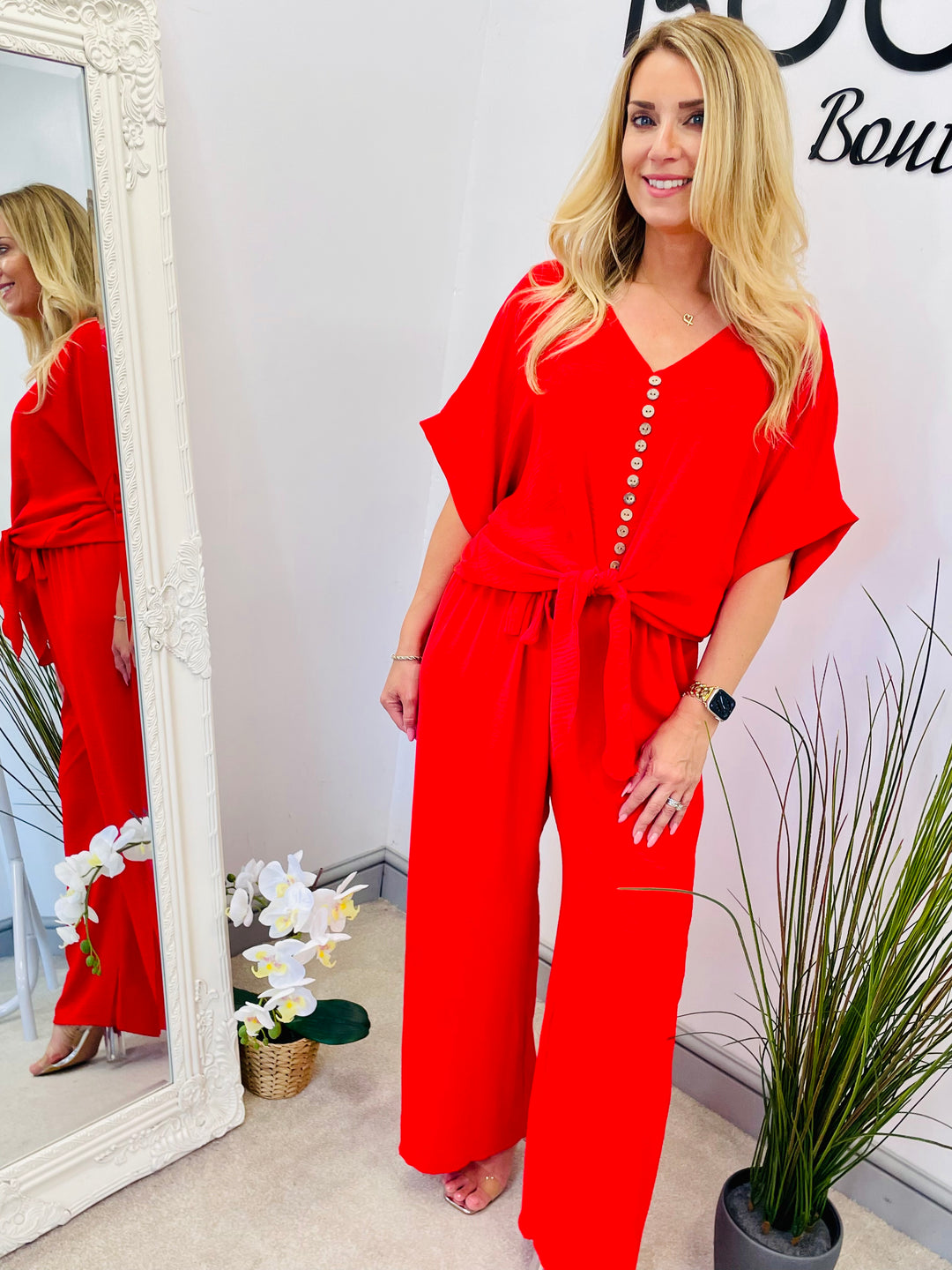 LADIES TROUSER CO ORD SET - BLACK, PINK, GREEN, BLUE, RED, ORANGE