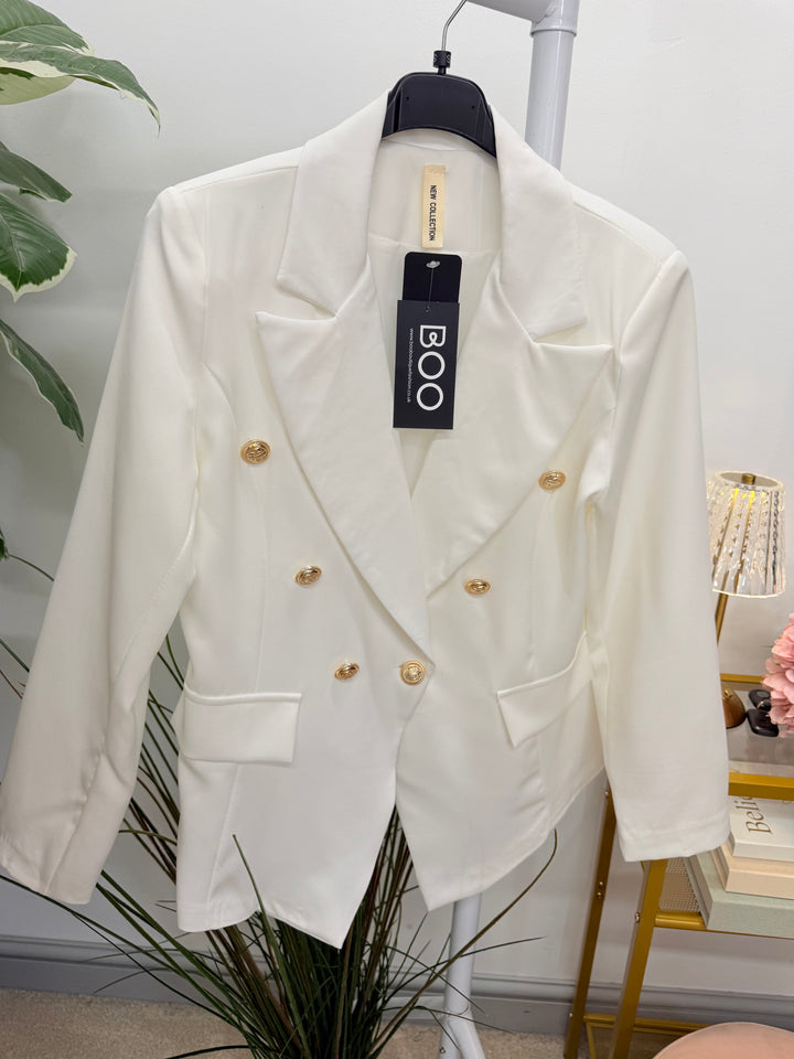 Ladies Fashion Blazer - White, Black, Navy, Brown & Camel