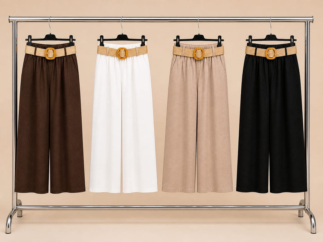 Ladies Fashion Wide Leg Trousers