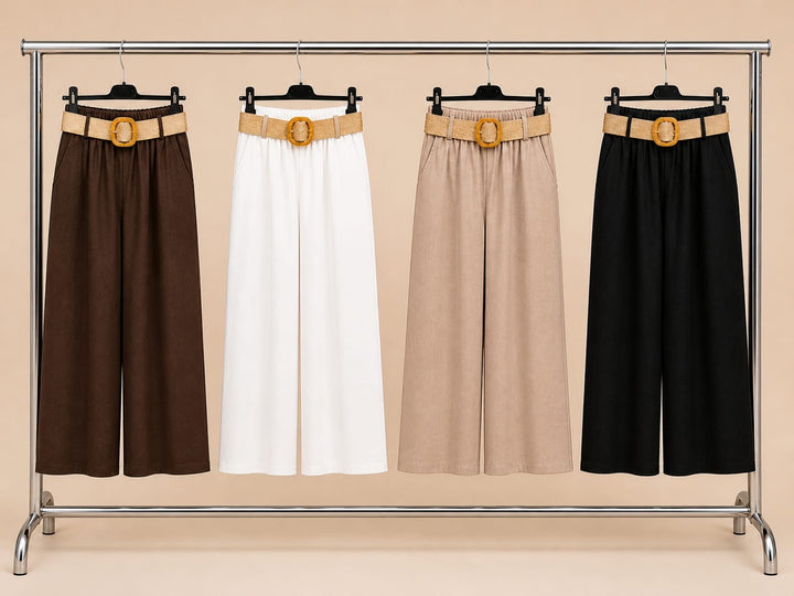 Ladies Fashion Wide Leg Trousers