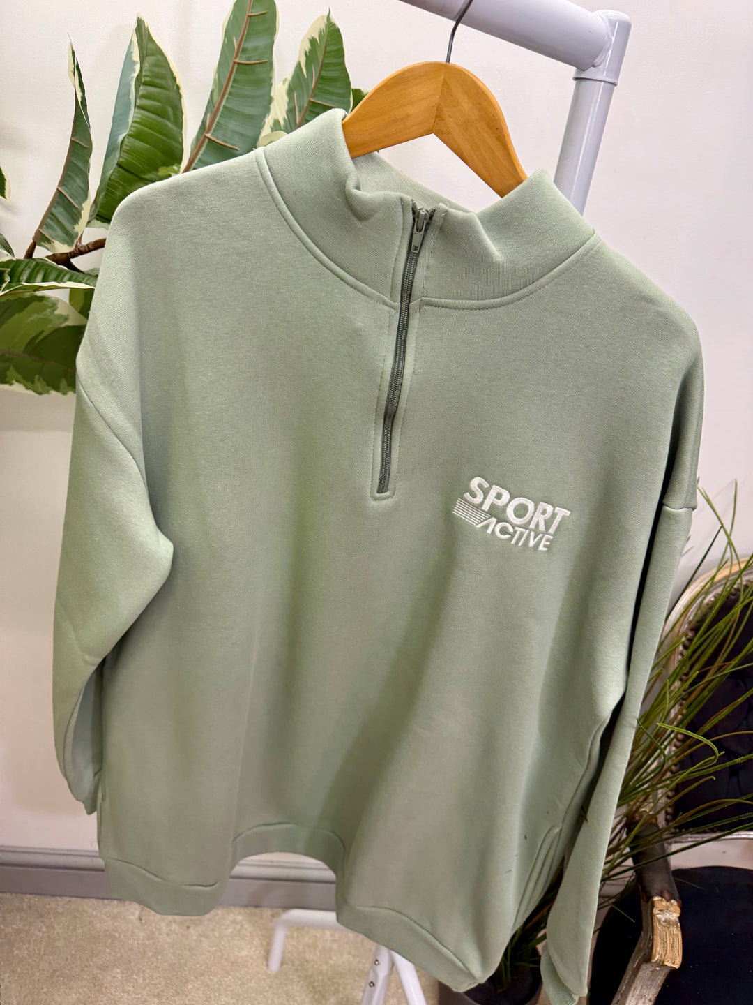 LADIES FLEECE LINED LONG SWEATSHIRT TOP - LEMON, MOCHA & KHAKI