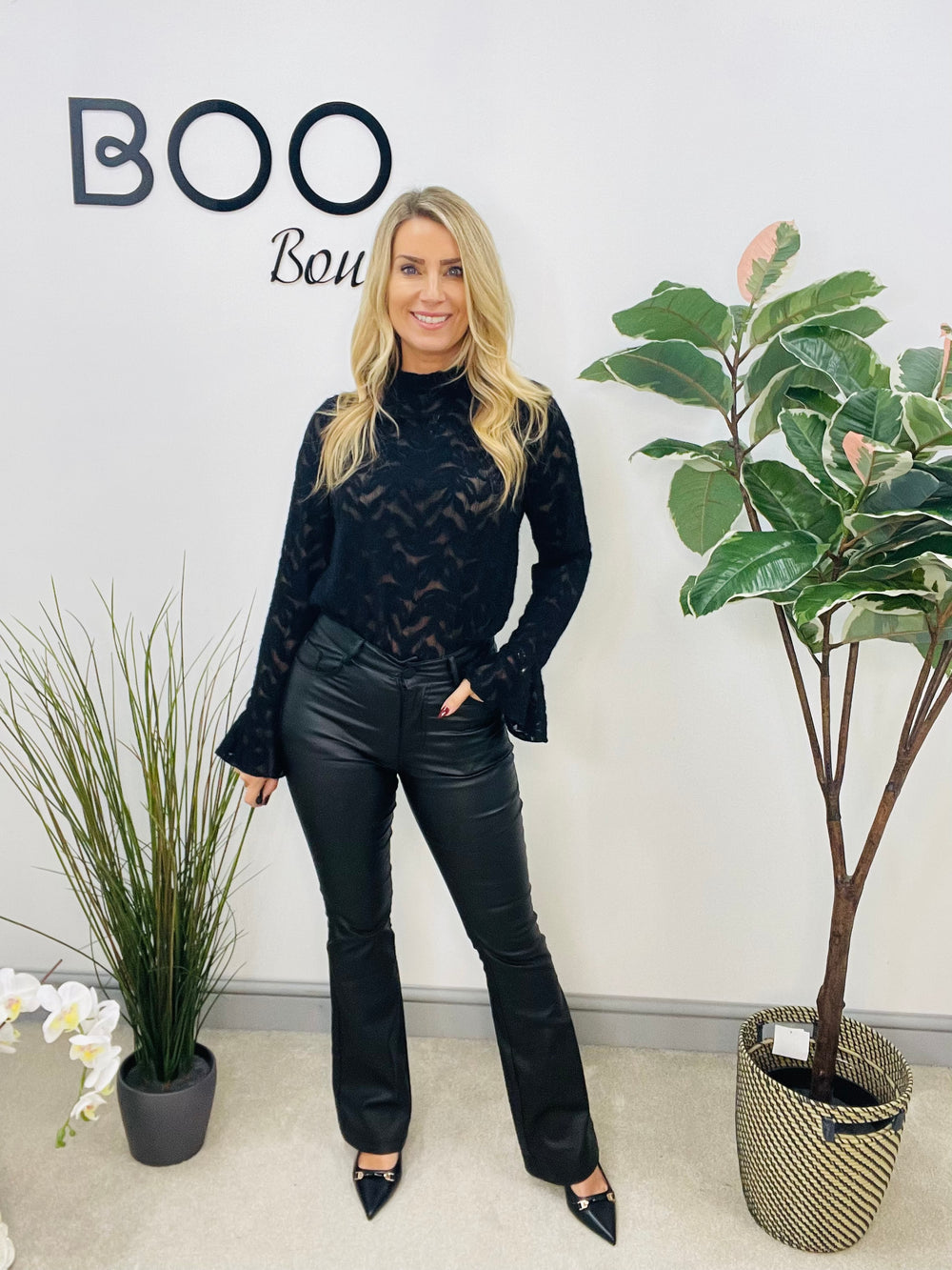 LADIES BLACK SHEER BODYSUIT